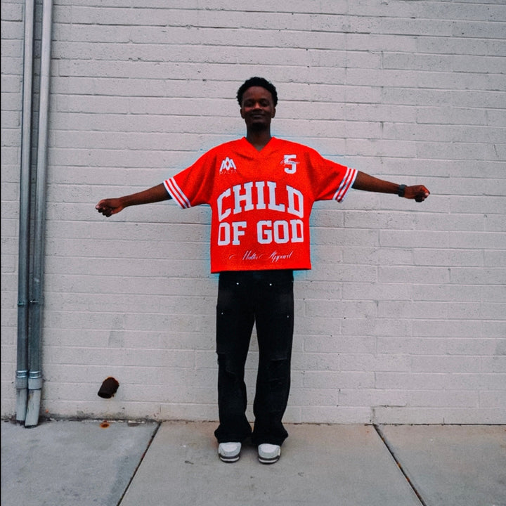 BELOVED CHILD OF GOD Jersey - Red (Oversized) - Malta Apparel