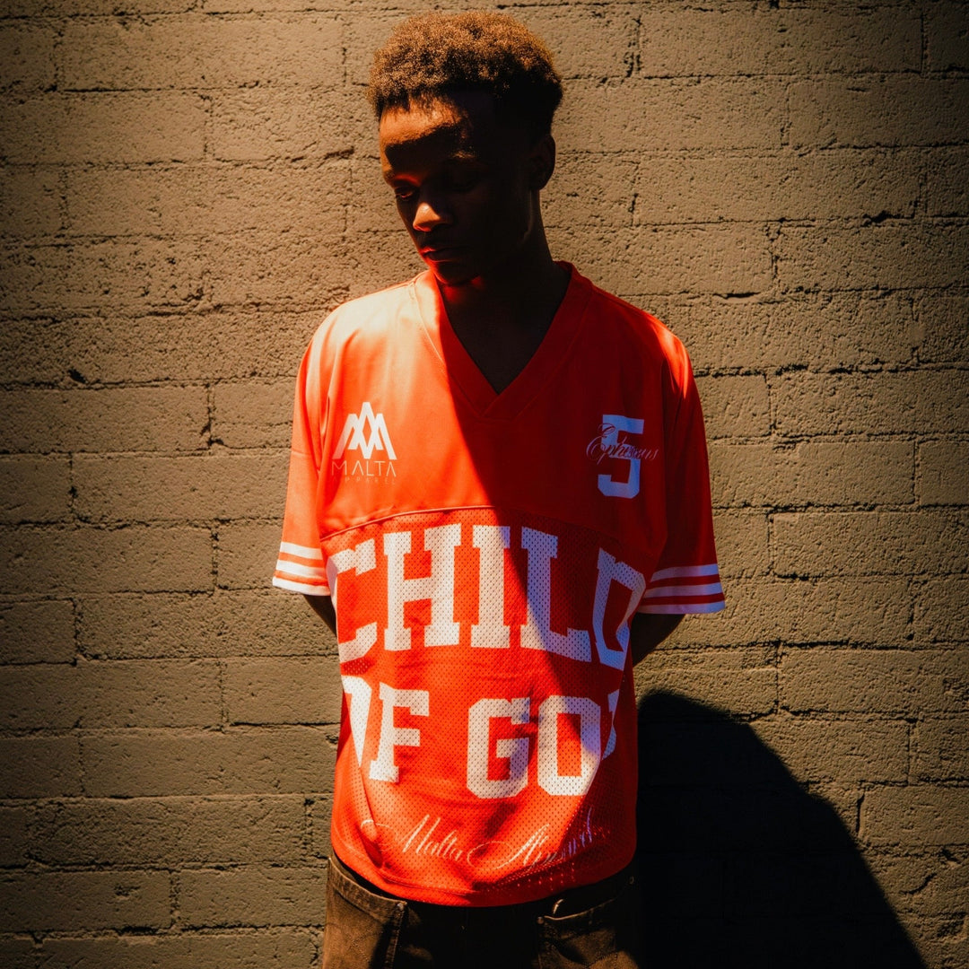 BELOVED CHILD OF GOD Jersey - Red (Oversized) - Malta Apparel
