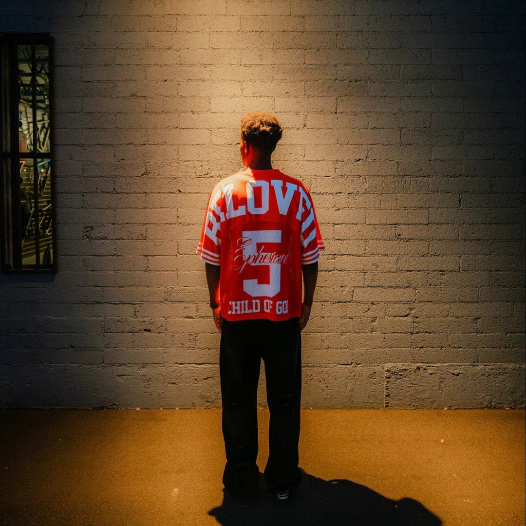 BELOVED CHILD OF GOD Jersey - Red (Oversized) - Malta Apparel