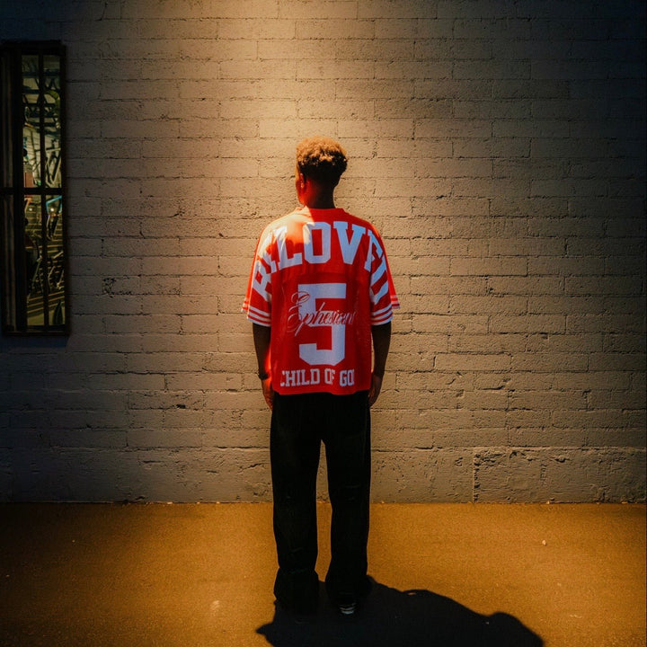 BELOVED CHILD OF GOD Jersey - Red (Oversized) - Malta Apparel