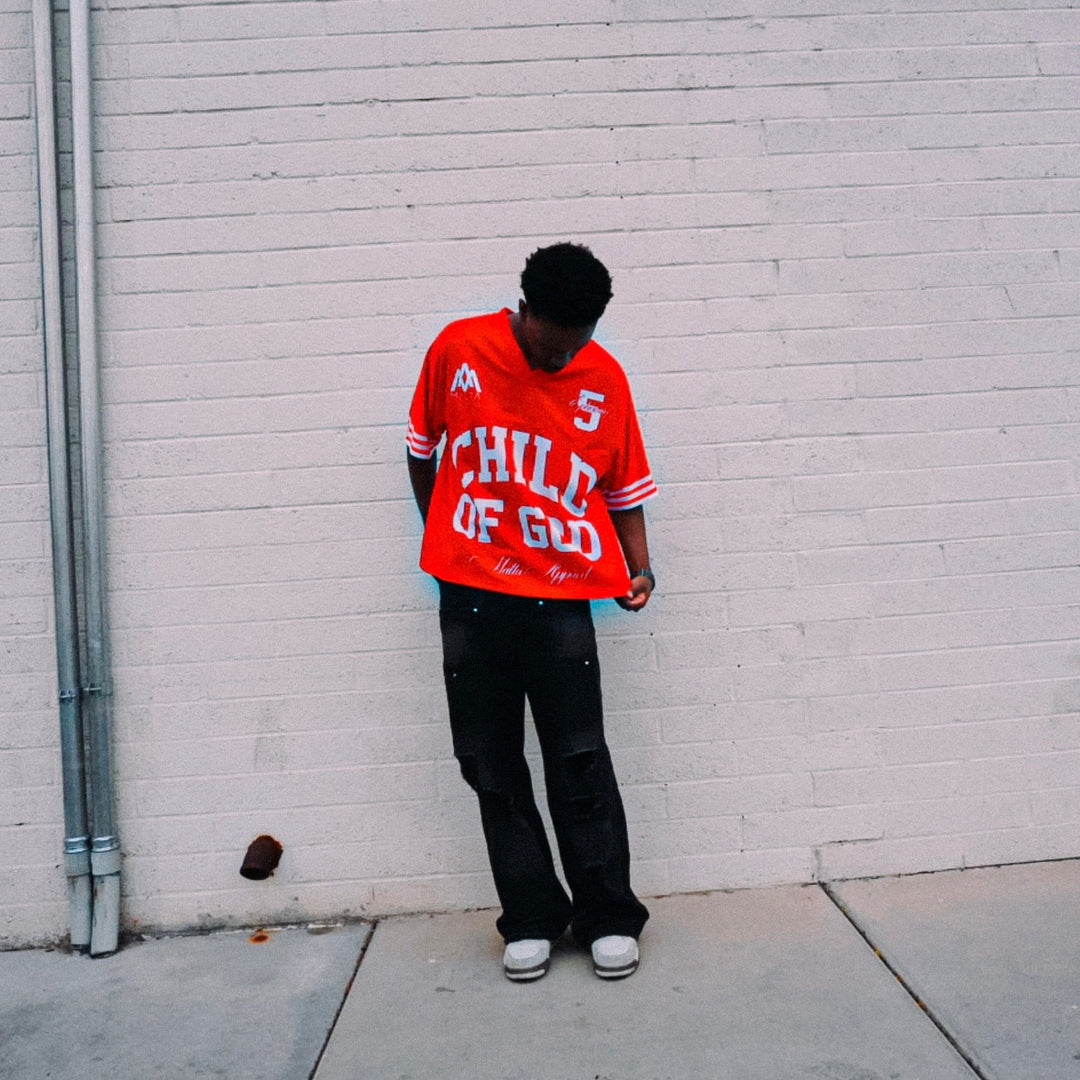 BELOVED CHILD OF GOD Jersey - Red (Oversized) - Malta Apparel