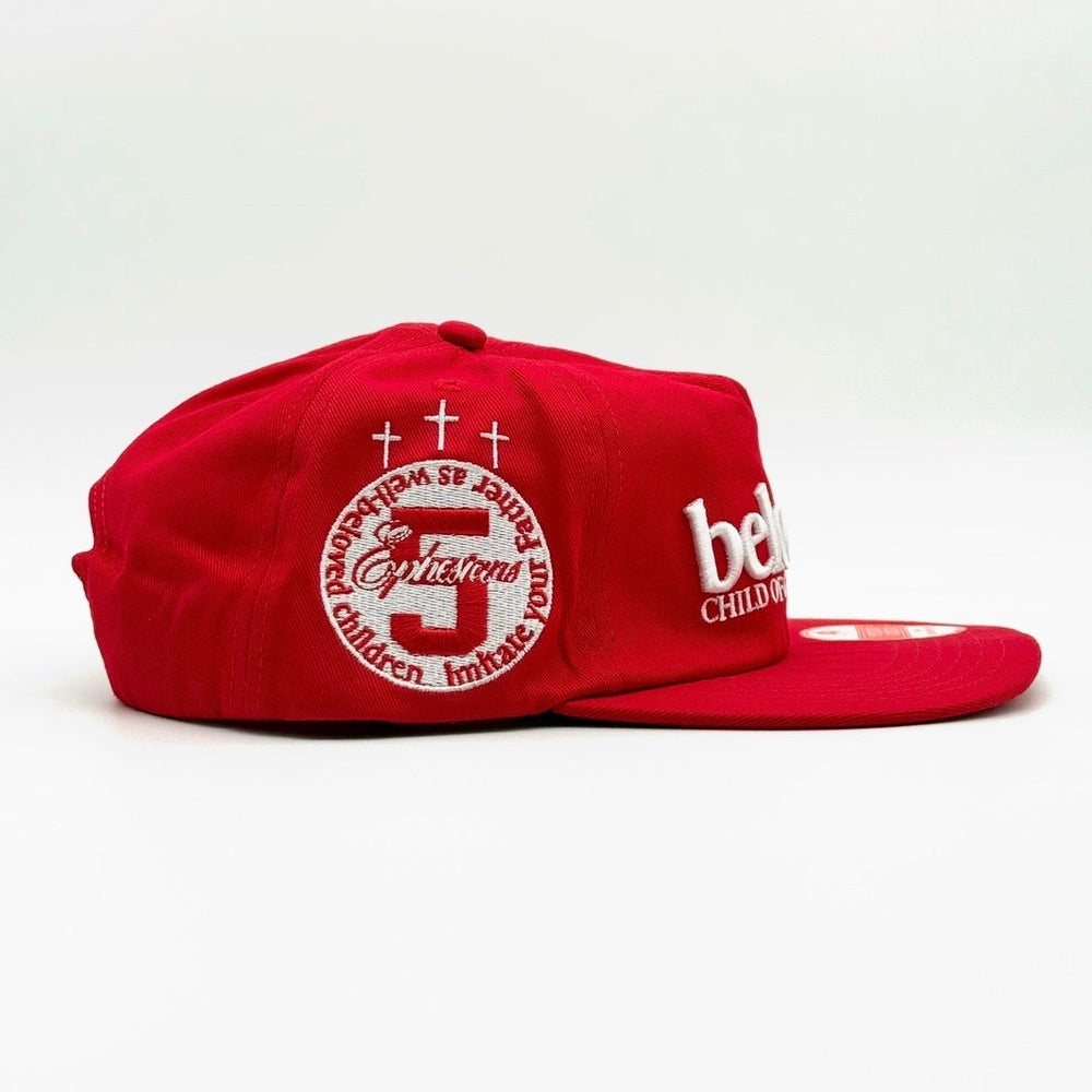 Beloved Child of God Unstructured SnapBack - Red - Malta Apparel