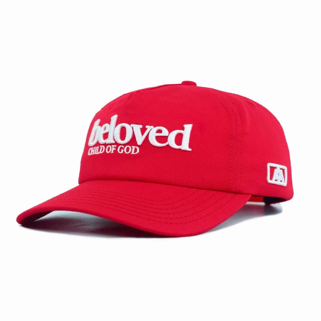 Beloved Child of God Unstructured SnapBack - Red - Malta Apparel