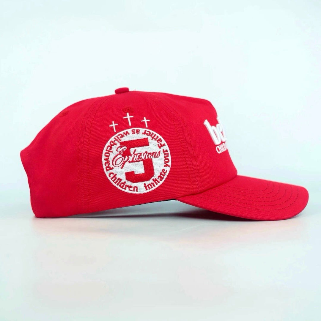 Beloved Child of God Unstructured SnapBack - Red - Malta Apparel