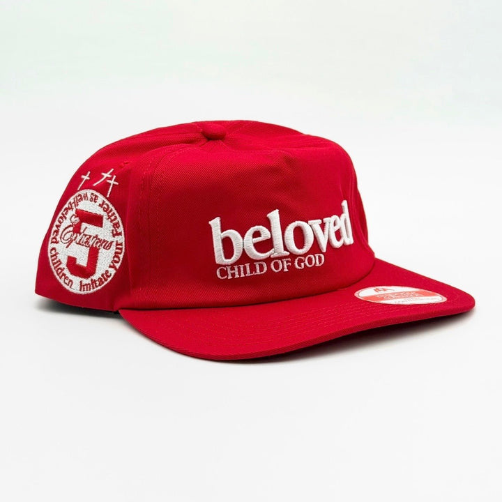 Beloved Child of God Unstructured SnapBack - Red - Malta Apparel