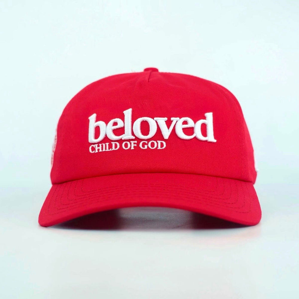 Beloved Child of God Unstructured SnapBack - Red - Malta Apparel