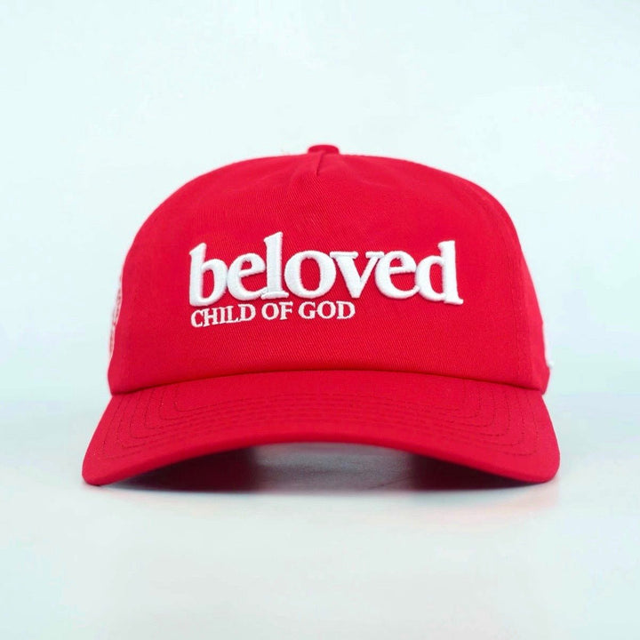 Beloved Child of God Unstructured SnapBack - Red - Malta Apparel