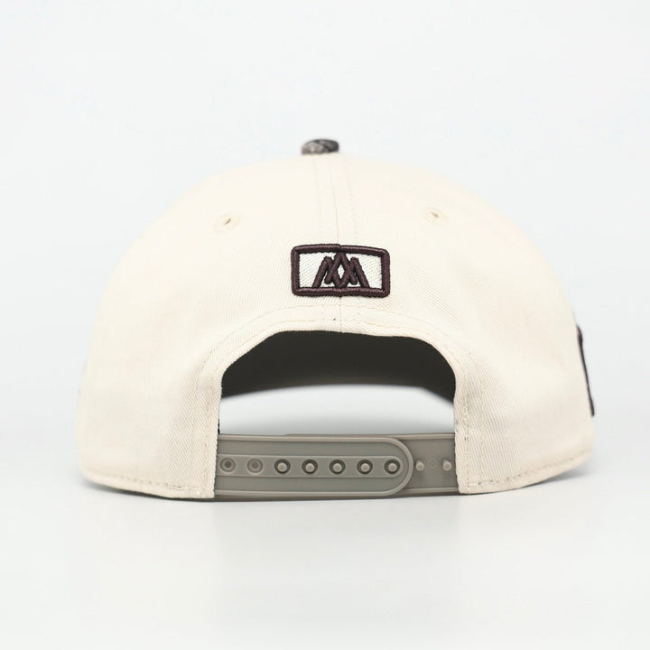 CONSECRATED Premium SnapBack (Structured) - Cream/Malta Woodland Camo - Malta Apparel