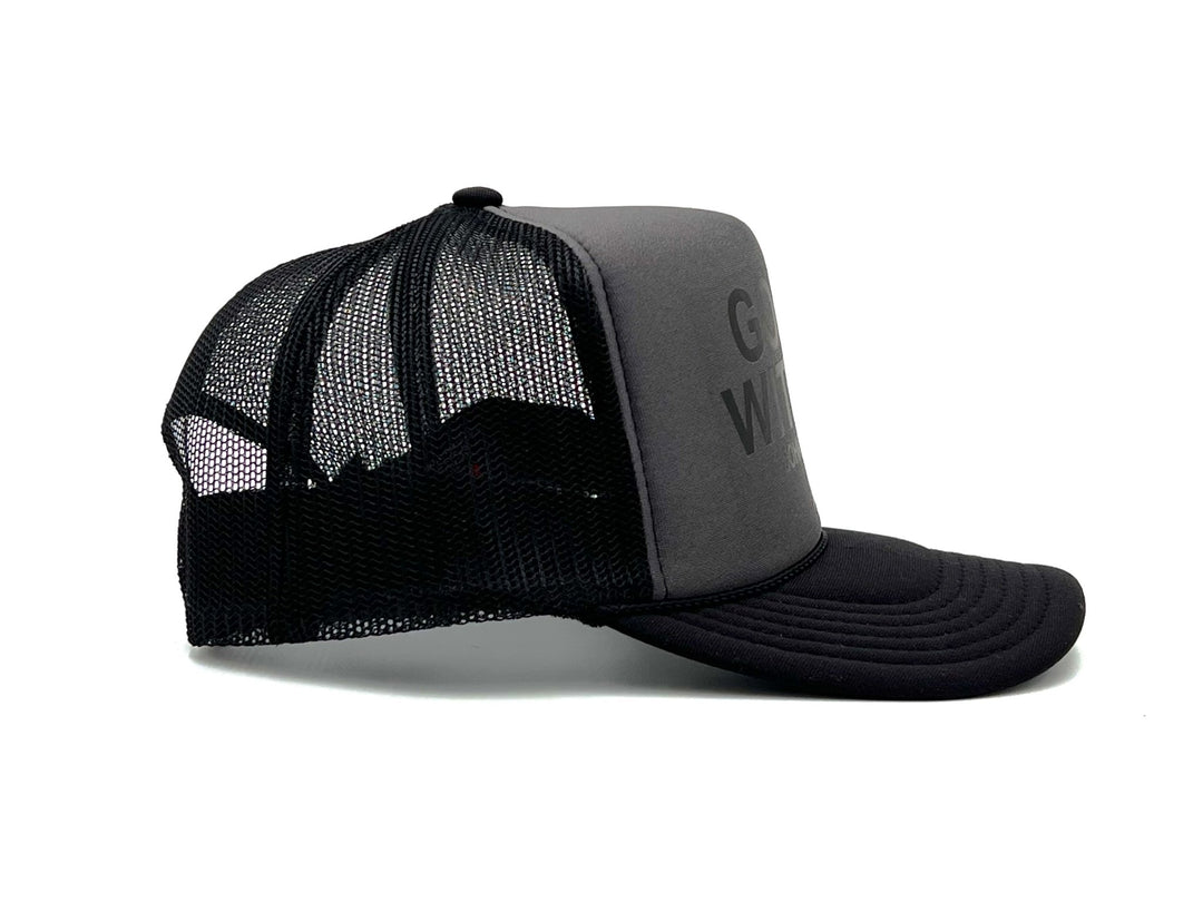 God is With Us Foam Trucker - Charcoal - Malta Apparel