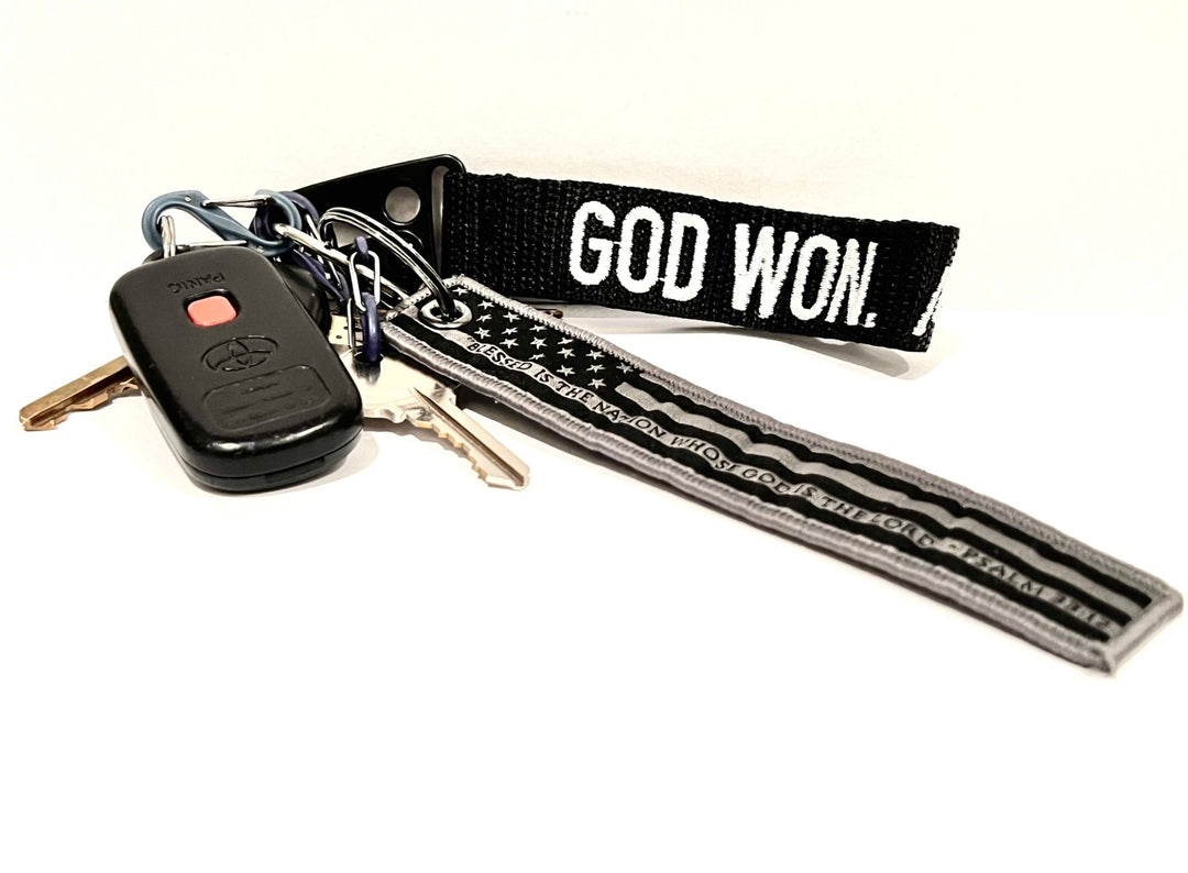 ‘God Won’ Embroidered Keychain - Malta Apparel