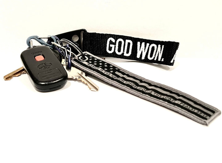 ‘God Won’ Embroidered Keychain - Malta Apparel
