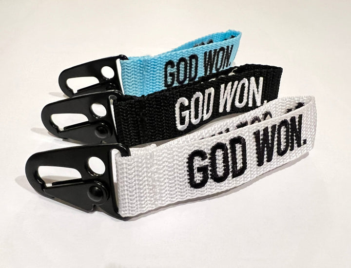 ‘God Won’ Embroidered Keychain - Malta Apparel