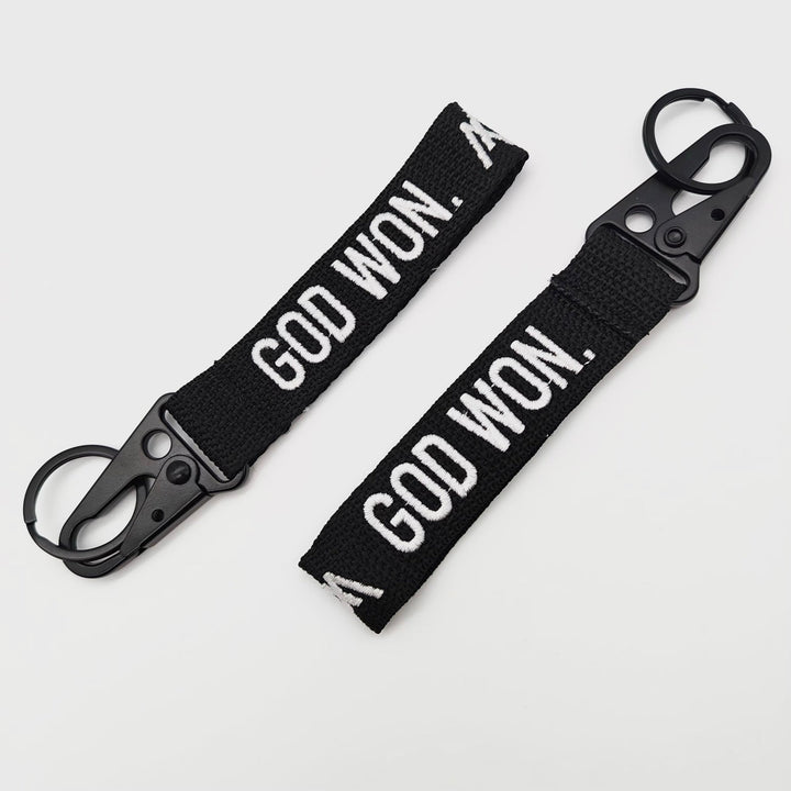 ‘God Won’ Embroidered Keychain - Malta Apparel