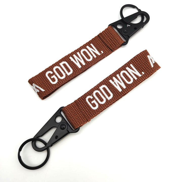 ‘God Won’ Embroidered Keychain - Malta Apparel