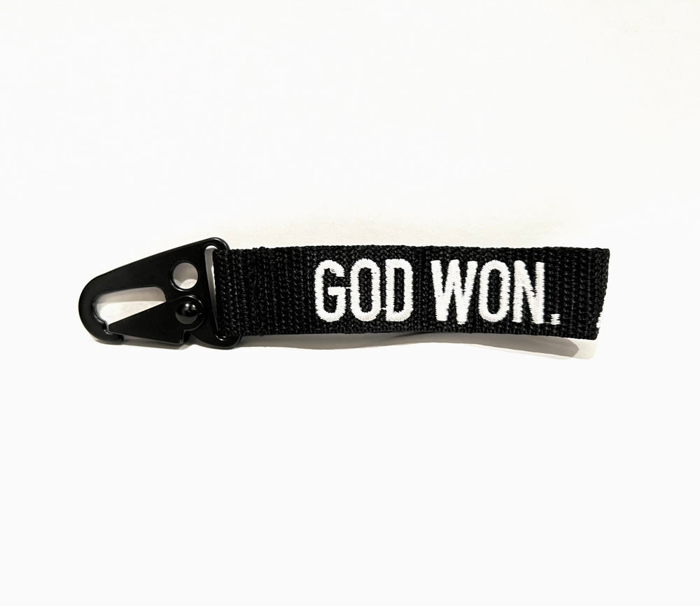 ‘God Won’ Embroidered Keychain - Malta Apparel