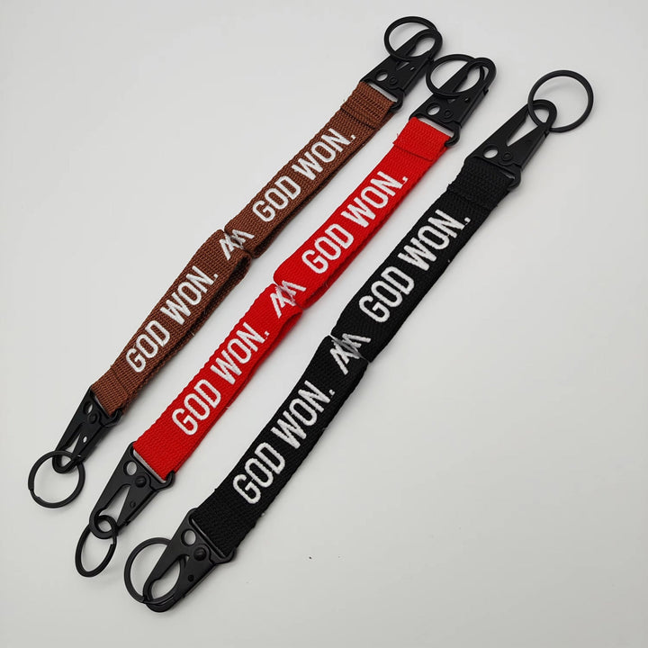 ‘God Won’ Embroidered Keychain - Malta Apparel