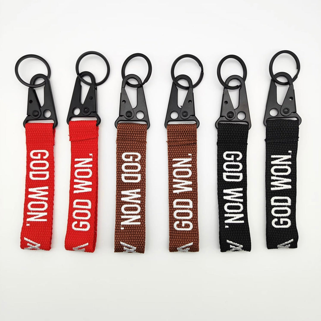 ‘God Won’ Embroidered Keychain - Malta Apparel