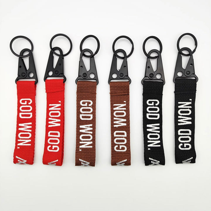 ‘God Won’ Embroidered Keychain - Malta Apparel