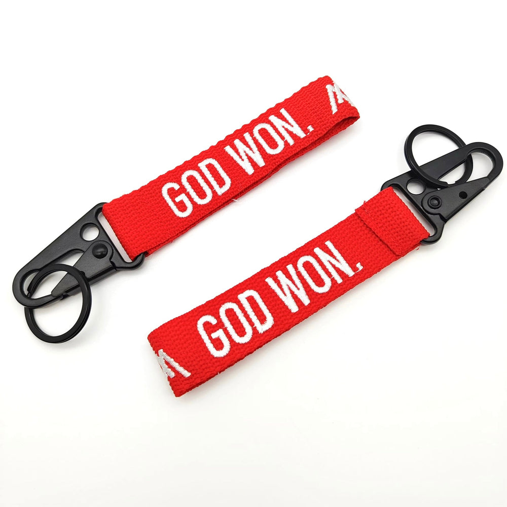 ‘God Won’ Embroidered Keychain - Malta Apparel