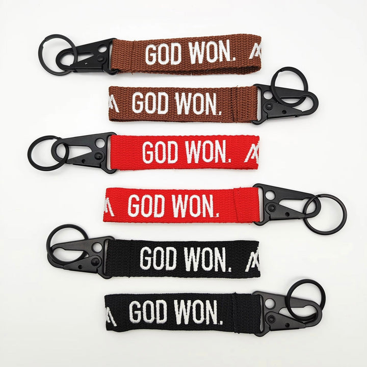 ‘God Won’ Embroidered Keychain - Malta Apparel
