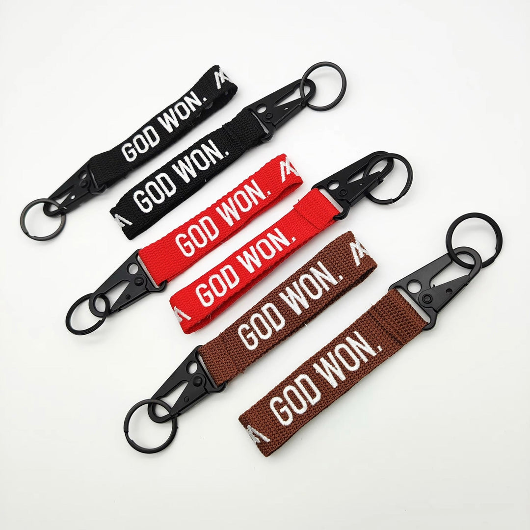 ‘God Won’ Embroidered Keychain - Malta Apparel