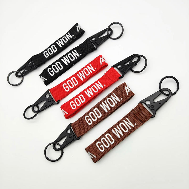 ‘God Won’ Embroidered Keychain - Malta Apparel