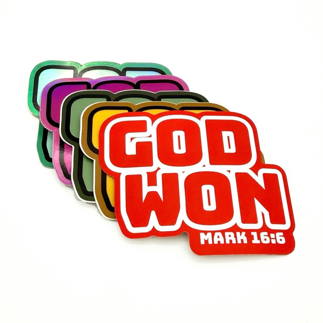 God Won Hydroflask Stickers - Malta Apparel