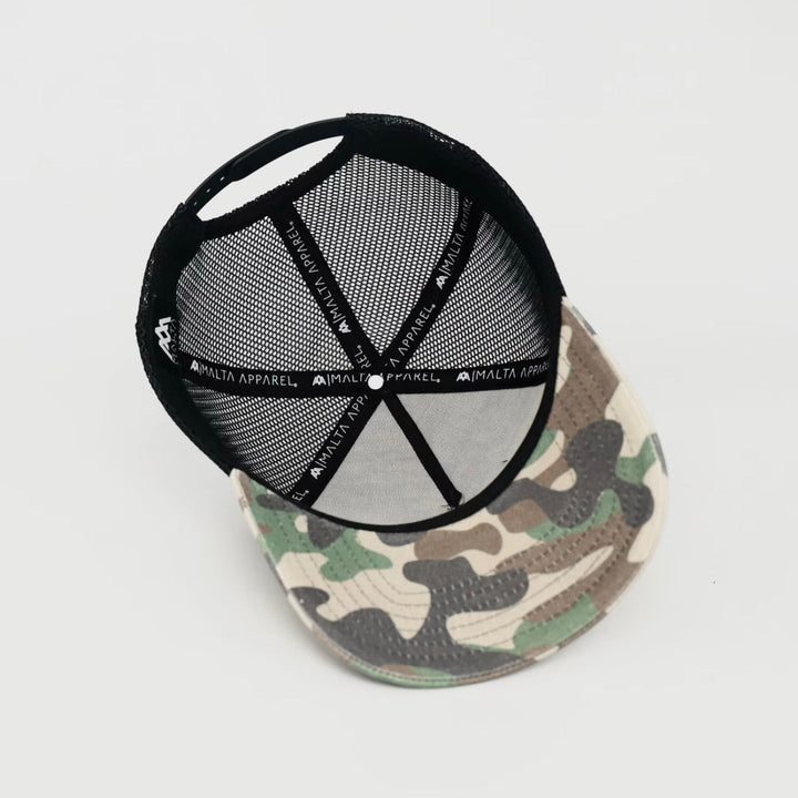 God Won Trucker Hat - Camo - Malta Apparel
