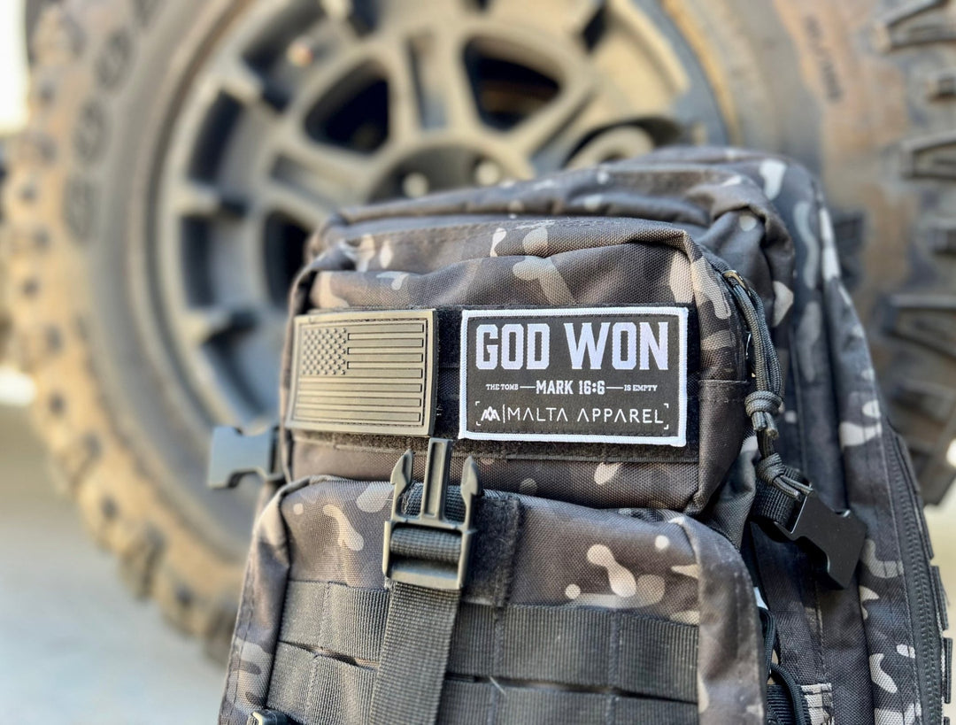 ‘God Won’ Velcro Patch - Malta Apparel