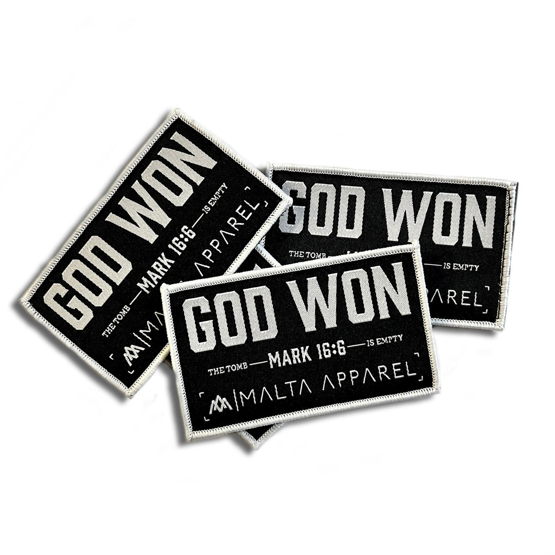 ‘God Won’ Velcro Patch - Malta Apparel