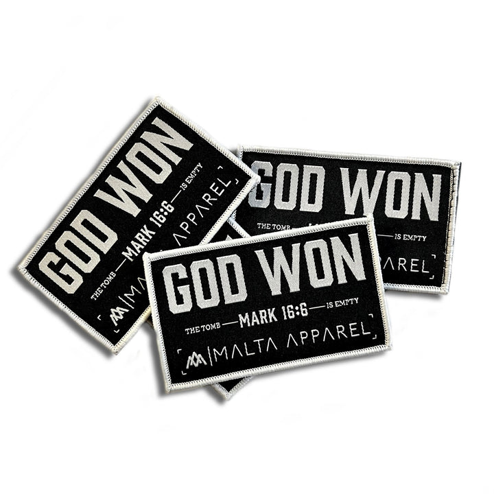 ‘God Won’ Velcro Patch - Malta Apparel