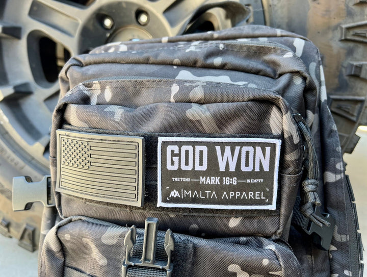‘God Won’ Velcro Patch - Malta Apparel