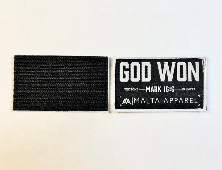 ‘God Won’ Velcro Patch - Malta Apparel
