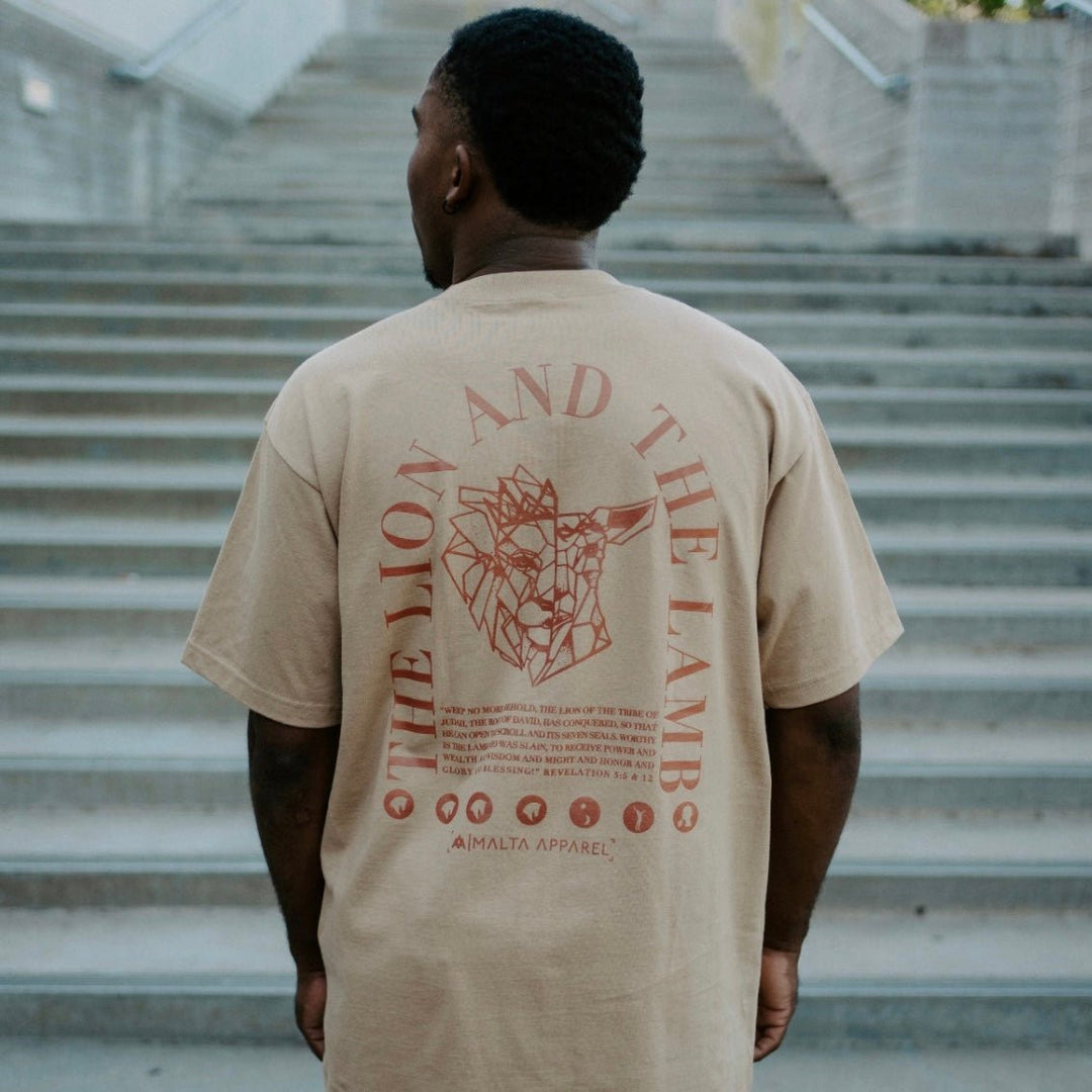 He Alone Is Worthy Heavyweight - Khaki - Malta Apparel