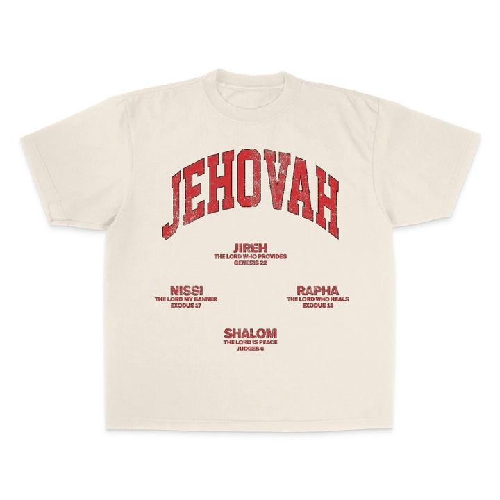 JEHOVAH Tee - Cream/Red - Malta Apparel