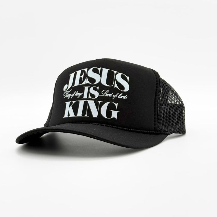 Jesus is King Foam Trucker - Black - Malta Apparel