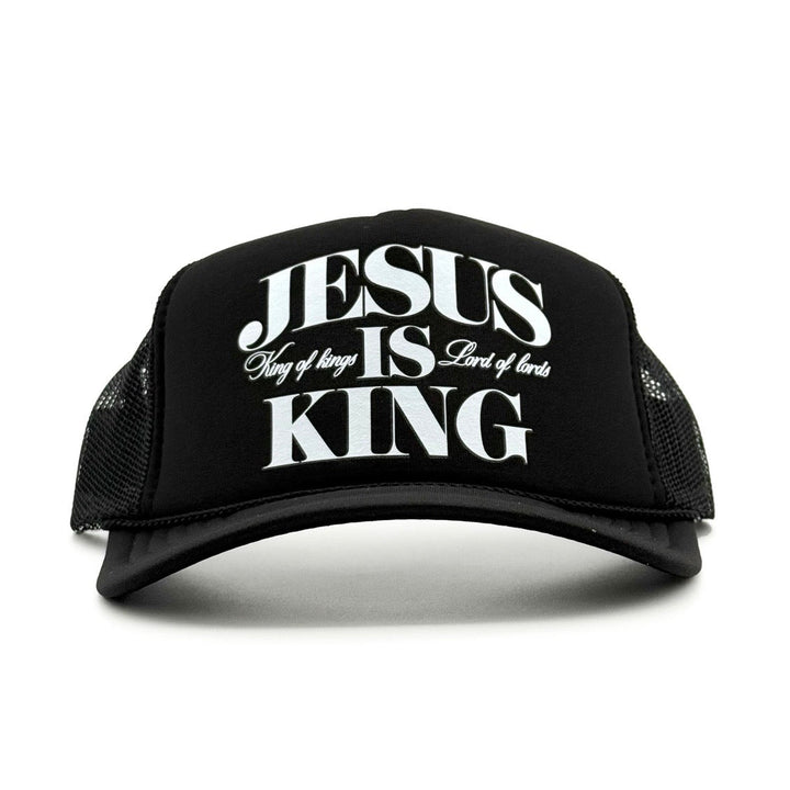 Jesus is King Foam Trucker - Black - Malta Apparel
