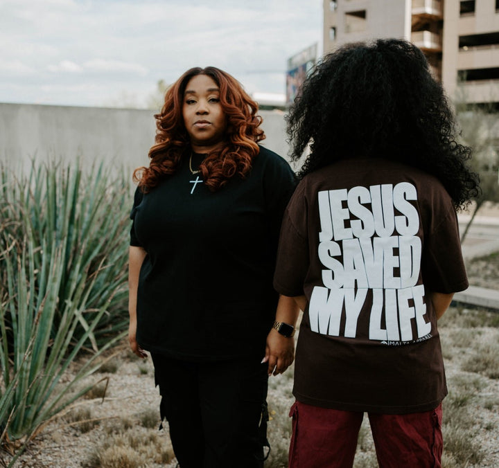 Jesus Saved My Life PUFF PRINT - Chocolate - Malta Apparel