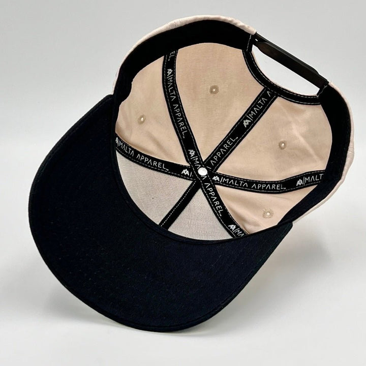 ‘JUST JESUS’ Premium SnapBack - Cream/Black - Malta Apparel