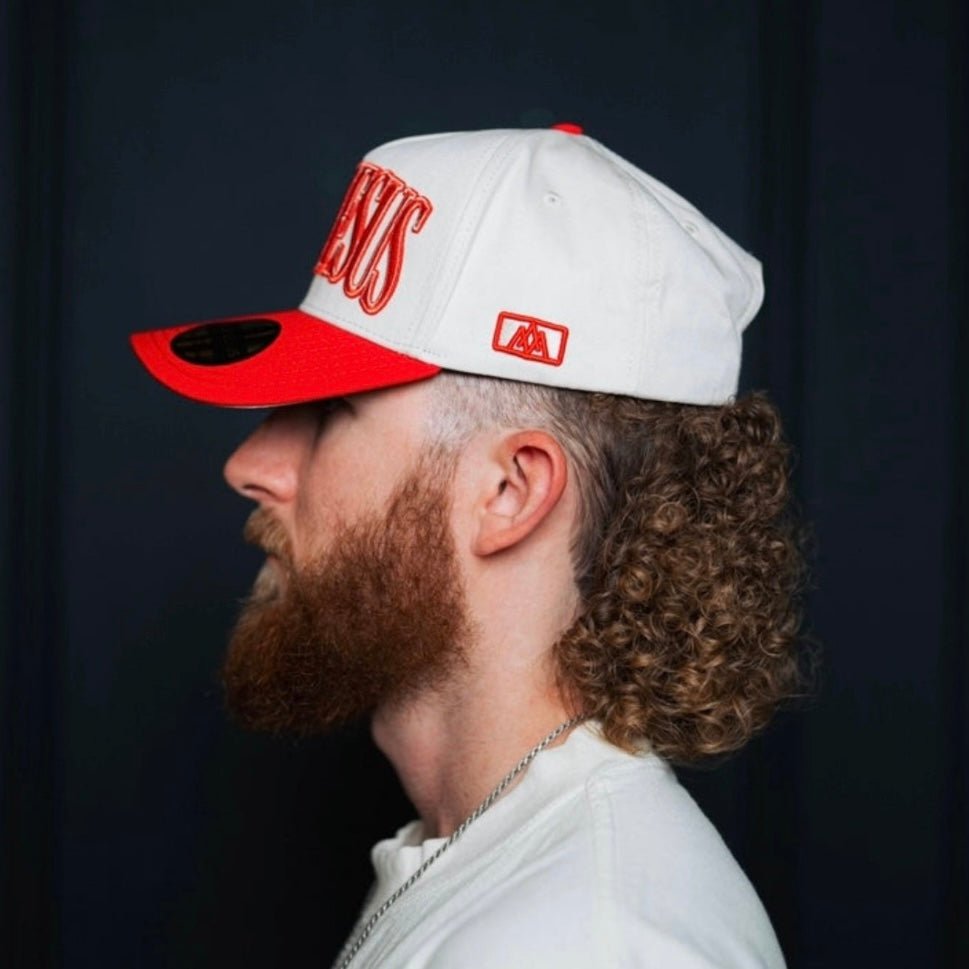 ‘JUST JESUS’ Premium SnapBack - Cream/Red - Malta Apparel