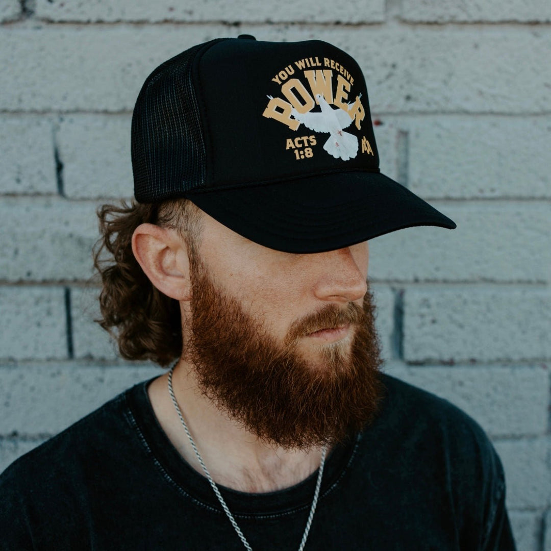POWER Trucker - Black/Butterscotch - Malta Apparel