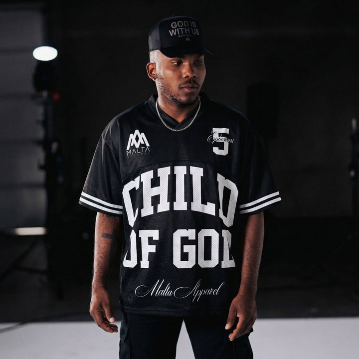 [PRE - ORDER - SHIPS APRIL 17TH] BELOVED CHILD OF GOD Jersey - Black (Oversized) - Malta Apparel