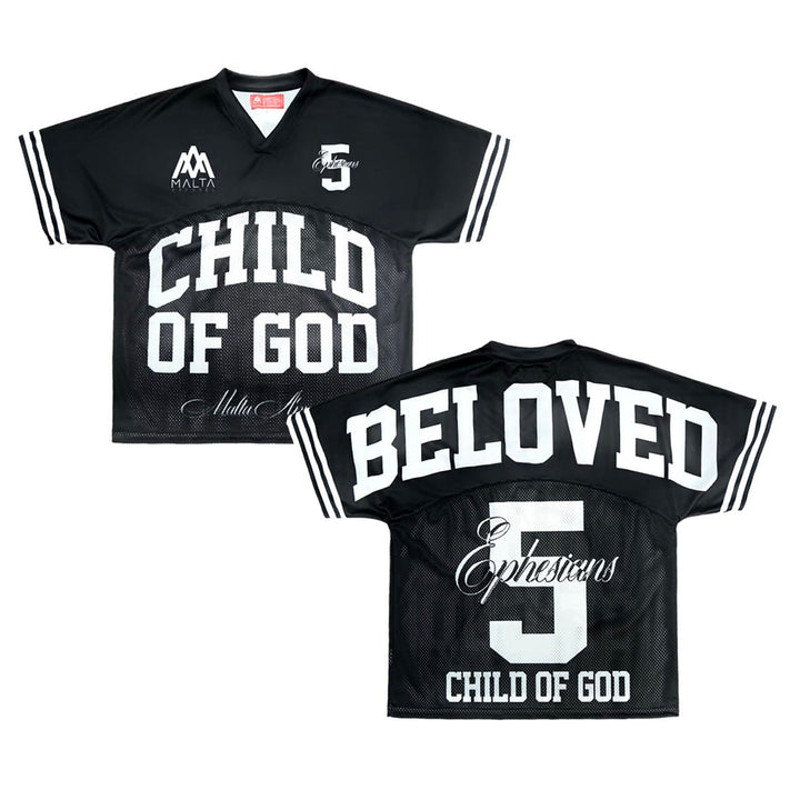 [PRE - ORDER - SHIPS APRIL 17TH] BELOVED CHILD OF GOD Jersey - Black (Oversized) - Malta Apparel