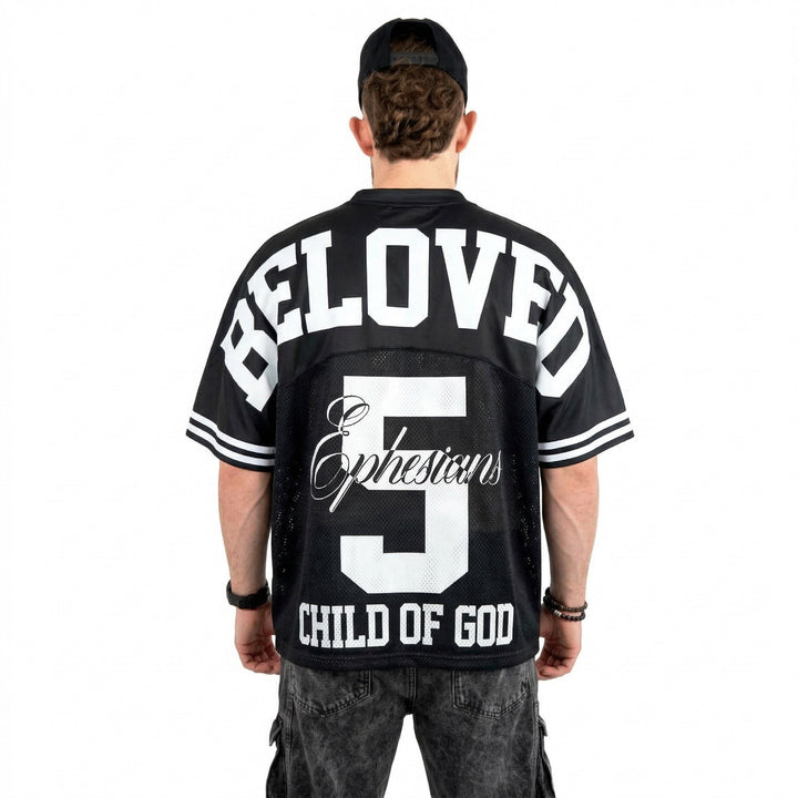 [PRE - ORDER - SHIPS APRIL 17TH] BELOVED CHILD OF GOD Jersey - Black (Oversized) - Malta Apparel