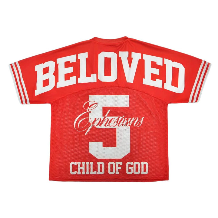 [PRE - ORDER - SHIPS APRIL 17TH] BELOVED CHILD OF GOD Jersey - Red (Oversized) - Malta Apparel