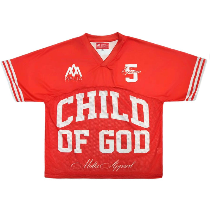 [PRE - ORDER - SHIPS APRIL 17TH] BELOVED CHILD OF GOD Jersey - Red (Oversized) - Malta Apparel