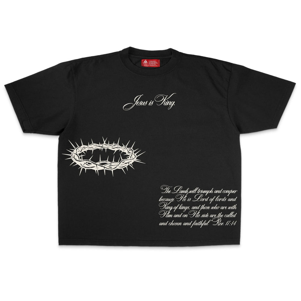 [PRE - ORDER - SHIPS APRIL 17TH] Jesus is King Jumbo Print Tee - Black (Oversized Fit) - Malta Apparel