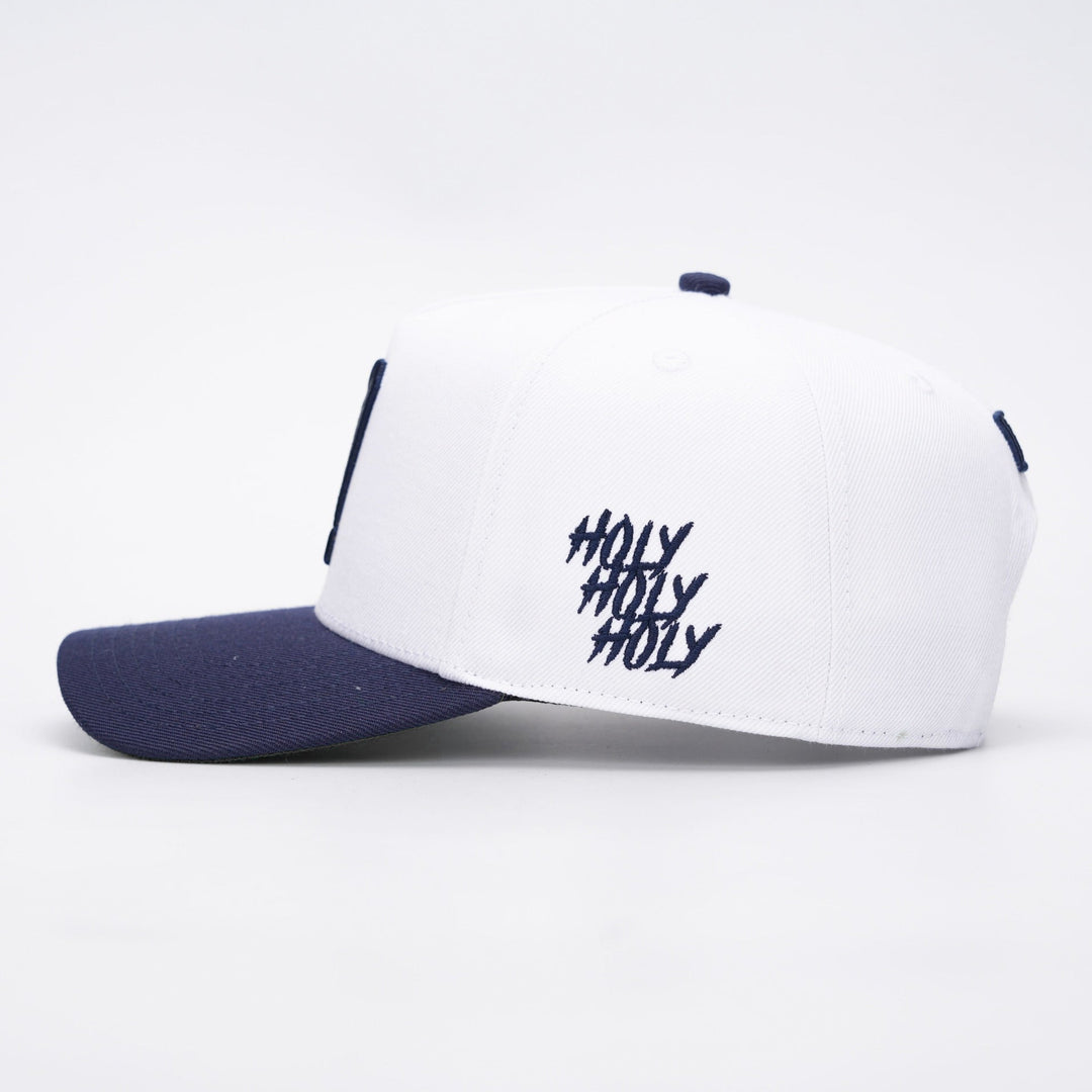 [PRE - ORDER - SHIPS DECEMBER 10TH] ‘7’ Premium Wool Blend SnapBack - White/Navy - Malta Apparel