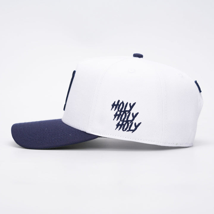 [PRE - ORDER - SHIPS DECEMBER 10TH] ‘7’ Premium Wool Blend SnapBack - White/Navy - Malta Apparel