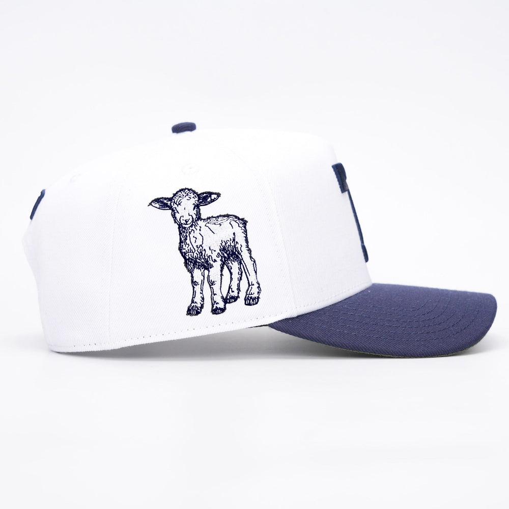 [PRE - ORDER - SHIPS DECEMBER 10TH] ‘7’ Premium Wool Blend SnapBack - White/Navy - Malta Apparel